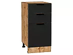 Шкаф нижний с 3-мя ящиками Евро Антрацит Дуб Вотан 816*400*478