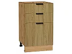 Шкаф нижний с 3-мя ящиками Евро Дуб песочный/Дуб Вотан 816*500*478