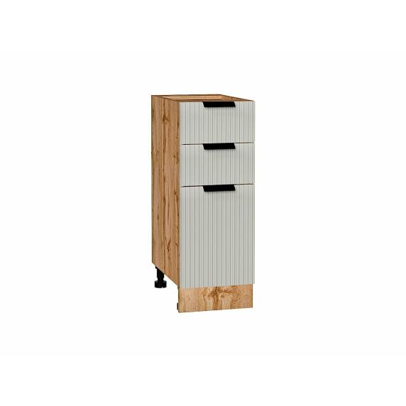 Шкаф нижний с 3-мя ящиками Евро Лайн Агат Дуб Вотан 816*300*478