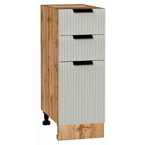 Шкаф нижний с 3-мя ящиками Евро Лайн Агат Дуб Вотан 816*300*478