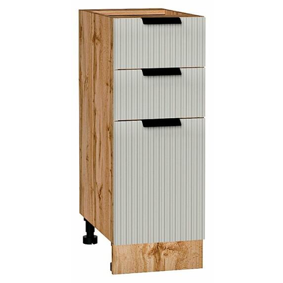 Шкаф нижний с 3-мя ящиками Евро Лайн Агат Дуб Вотан 816*300*478