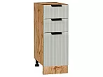 Шкаф нижний с 3-мя ящиками Евро Лайн Агат Дуб Вотан 816*300*478