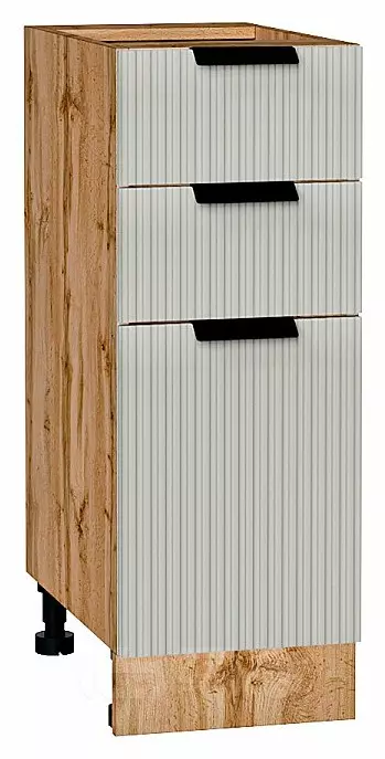 Шкаф нижний с 3-мя ящиками Евро Лайн Агат Дуб Вотан 816*300*478