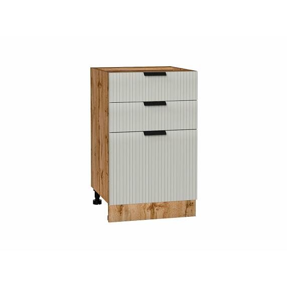 Шкаф нижний с 3-мя ящиками Евро Лайн Агат Дуб Вотан 816*500*478