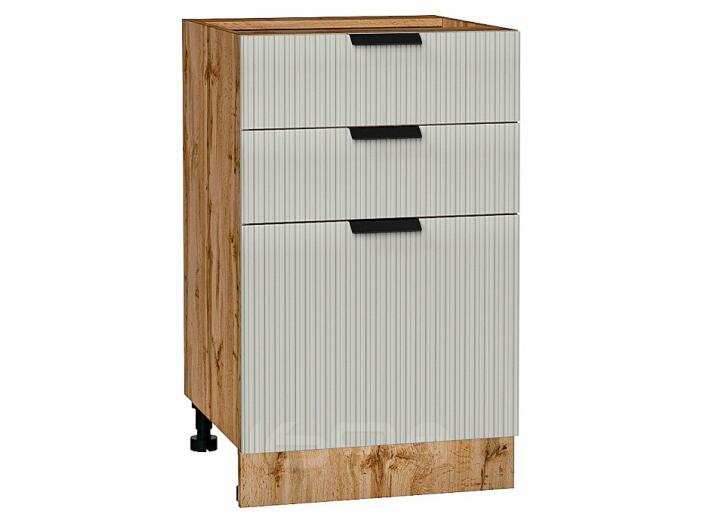 Шкаф нижний с 3-мя ящиками Евро Лайн Агат Дуб Вотан 816*500*478