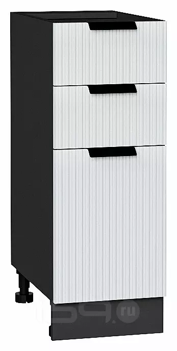 Шкаф нижний с 3-мя ящиками Евро Лайн Белый / Graphite 816*300*478