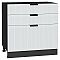 Шкаф нижний с 3-мя ящиками Евро Лайн Белый / Graphite 816*800*478 Шкаф нижний с 3-мя ящиками Евро Лайн Белый / Graphite 816*800*478