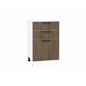 Шкаф нижний с 3-мя ящиками Флэт Brown Casella Oak 2S/Белый 816*500*478