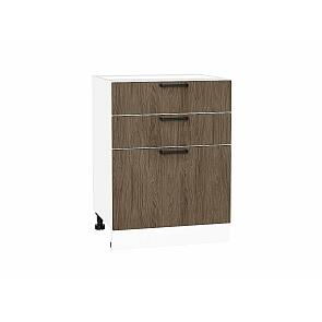 Шкаф нижний с 3-мя ящиками Флэт Brown Casella Oak 2S/Белый 816*600*478