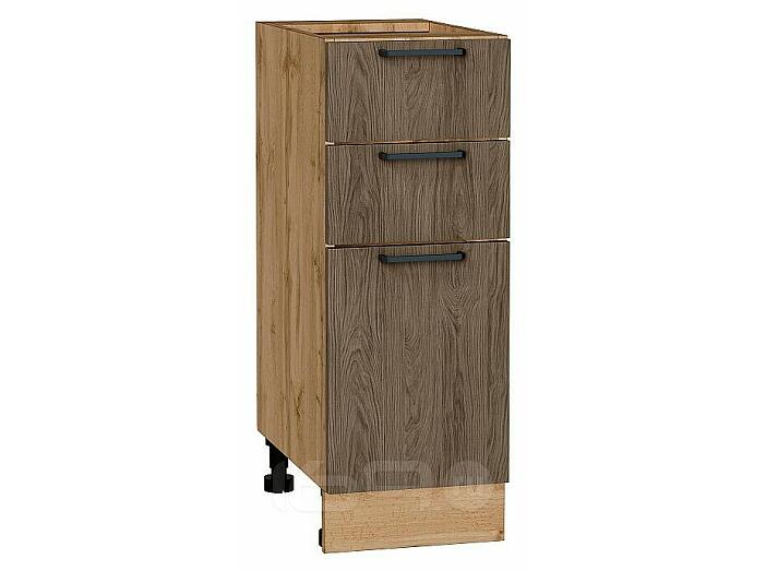 Шкаф нижний с 3-мя ящиками Флэт Brown Casella Oak 2S/Дуб Вотан 816*300*478