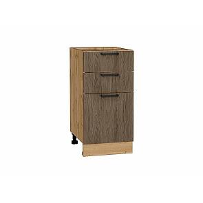 Шкаф нижний с 3-мя ящиками Флэт Brown Casella Oak 2S/Дуб Вотан 816*400*478