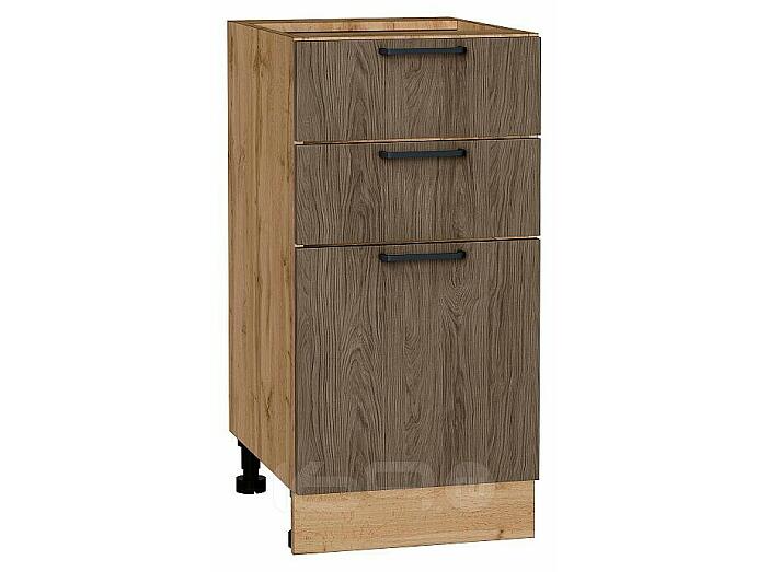 Шкаф нижний с 3-мя ящиками Флэт Brown Casella Oak 2S/Дуб Вотан 816*400*478