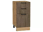 Шкаф нижний с 3-мя ящиками Флэт Brown Casella Oak 2S/Дуб Вотан 816*400*478
