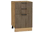 Шкаф нижний с 3-мя ящиками Флэт Brown Casella Oak 2S/Дуб Вотан 816*500*478