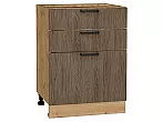 Шкаф нижний с 3-мя ящиками Флэт Brown Casella Oak 2S/Дуб Вотан 816*600*478
