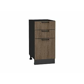 Шкаф нижний с 3-мя ящиками Флэт Brown Casella Oak 2S/Graphite 816*400*478