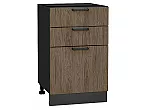 Шкаф нижний с 3-мя ящиками Флэт Brown Casella Oak 2S/Graphite 816*500*478