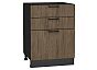 Шкаф нижний с 3-мя ящиками Флэт Brown Casella Oak 2S/Graphite 816*600*478