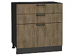 Шкаф нижний с 3-мя ящиками Флэт Brown Casella Oak 2S/Graphite 816*800*478