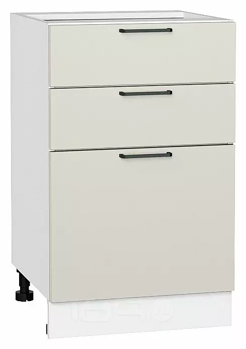 Шкаф нижний с 3-мя ящиками Флэт Cashmere In 2S/Белый 816*500*478