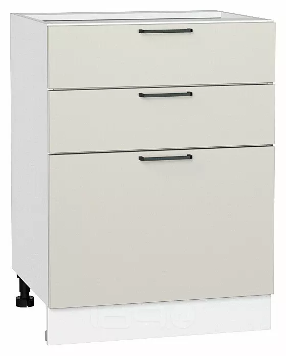 Шкаф нижний с 3-мя ящиками Флэт Cashmere In 2S/Белый 816*600*478
