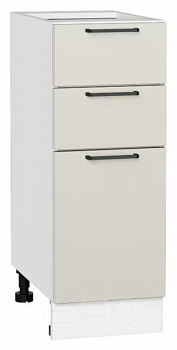 Шкаф нижний с 3-мя ящиками Флэт Cashmere In 2S/Белый 816*300*478