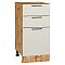 Шкаф нижний с 3-мя ящиками Флэт Cashmere In 2S/Дуб Вотан 816*400*478