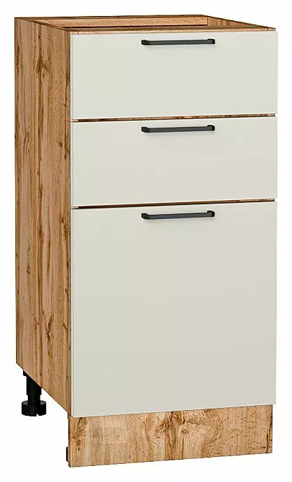 Шкаф нижний с 3-мя ящиками Флэт Cashmere In 2S/Дуб Вотан 816*400*478