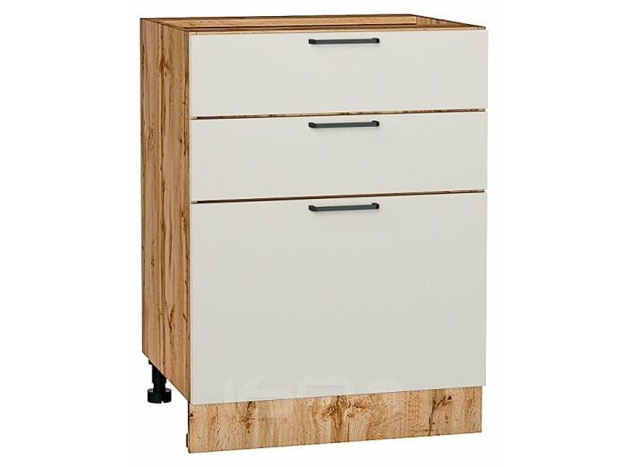 Шкаф нижний с 3-мя ящиками Флэт Cashmere In 2S/Дуб Вотан 816*600*478