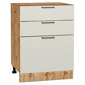 Шкаф нижний с 3-мя ящиками Флэт Cashmere In 2S/Дуб Вотан 816*600*478