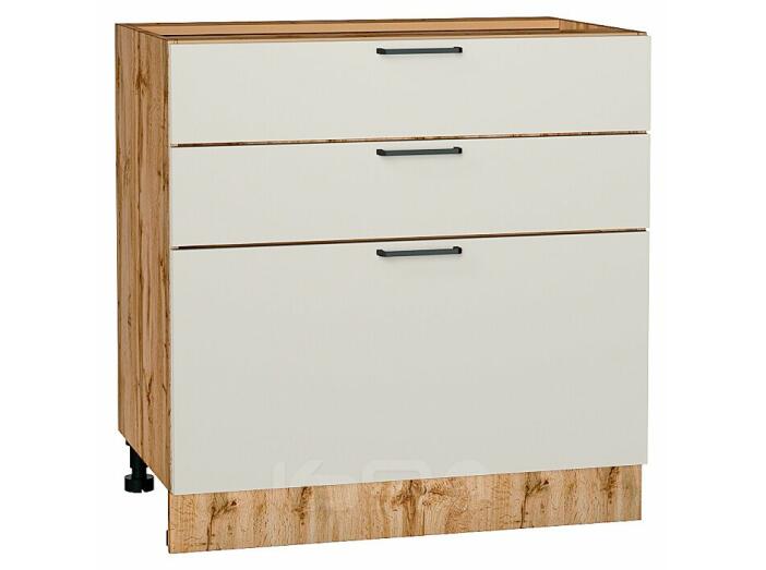 Шкаф нижний с 3-мя ящиками Флэт Cashmere In 2S/Дуб Вотан 816*800*478