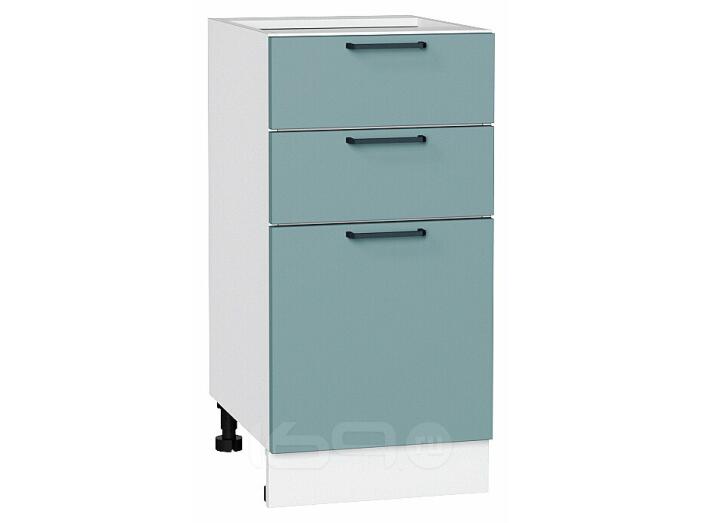 Шкаф нижний с 3-мя ящиками Флэт Grey-green In 2S/Белый 816*400*478