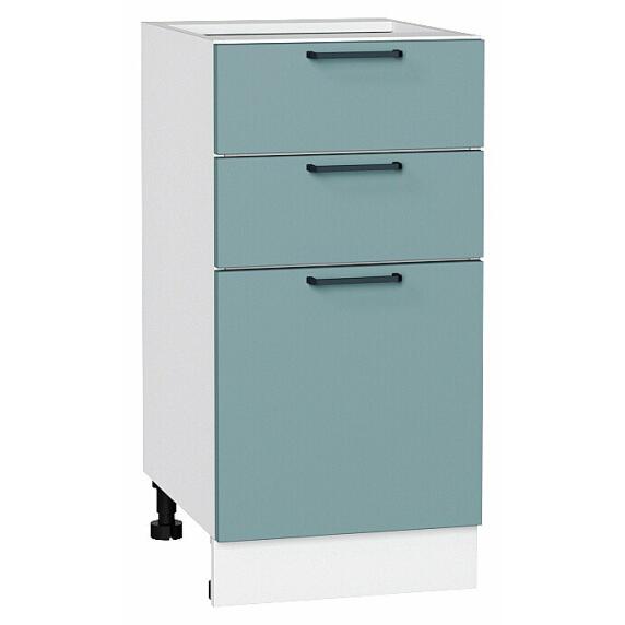 Шкаф нижний с 3-мя ящиками Флэт Grey-green In 2S/Белый 816*400*478