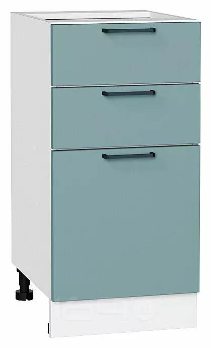 Шкаф нижний с 3-мя ящиками Флэт Grey-green In 2S/Белый 816*400*478