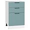 Шкаф нижний с 3-мя ящиками Флэт Grey-green In 2S/Белый 816*500*478 Шкаф нижний с 3-мя ящиками Флэт Grey-green In 2S/Белый 816*500*478