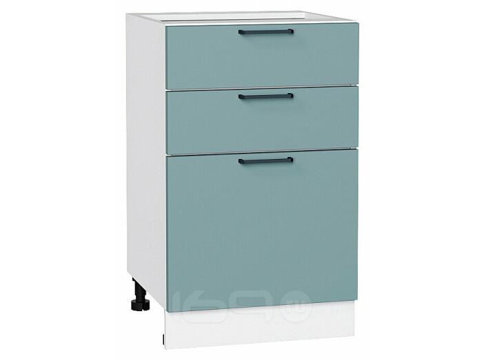 Шкаф нижний с 3-мя ящиками Флэт Grey-green In 2S/Белый 816*500*478