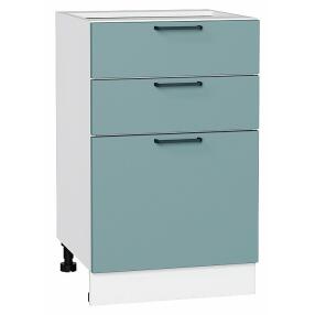 Шкаф нижний с 3-мя ящиками Флэт Grey-green In 2S/Белый 816*500*478