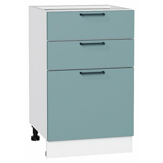 Шкаф нижний с 3-мя ящиками Флэт Grey-green In 2S/Белый 816*500*478