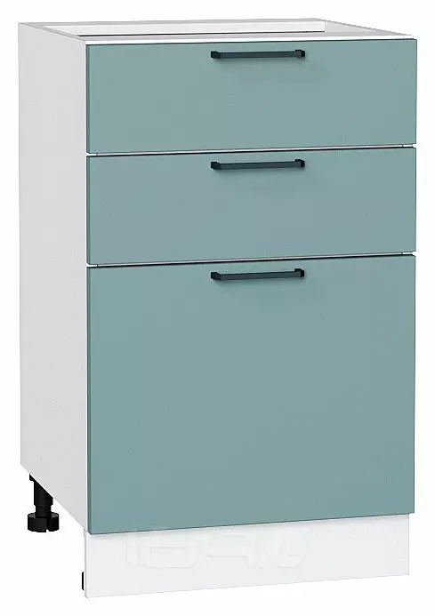 Шкаф нижний с 3-мя ящиками Флэт Grey-green In 2S/Белый 816*500*478