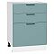 Шкаф нижний с 3-мя ящиками Флэт Grey-green In 2S/Белый 816*600*478 Шкаф нижний с 3-мя ящиками Флэт Grey-green In 2S/Белый 816*600*478
