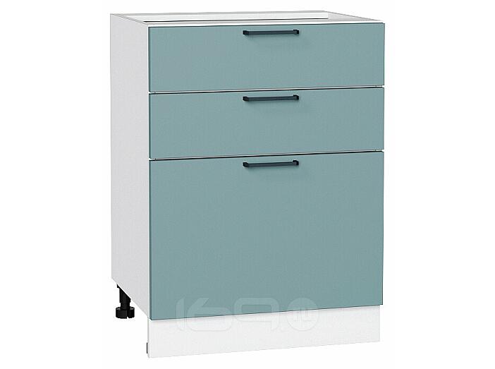 Шкаф нижний с 3-мя ящиками Флэт Grey-green In 2S/Белый 816*600*478