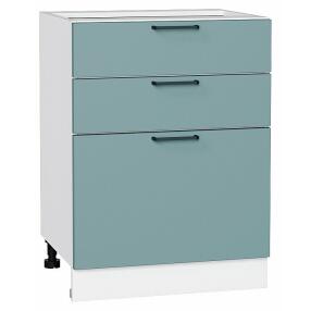 Шкаф нижний с 3-мя ящиками Флэт Grey-green In 2S/Белый 816*600*478
