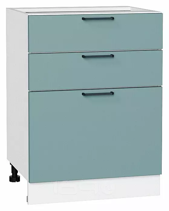 Шкаф нижний с 3-мя ящиками Флэт Grey-green In 2S/Белый 816*600*478