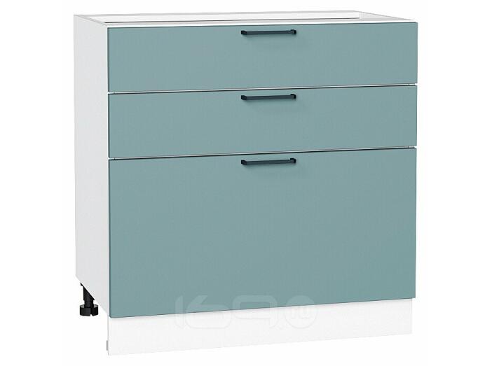 Шкаф нижний с 3-мя ящиками Флэт Grey-green In 2S/Белый 816*800*478