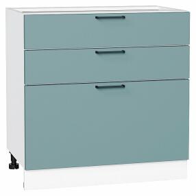 Шкаф нижний с 3-мя ящиками Флэт Grey-green In 2S/Белый 816*800*478