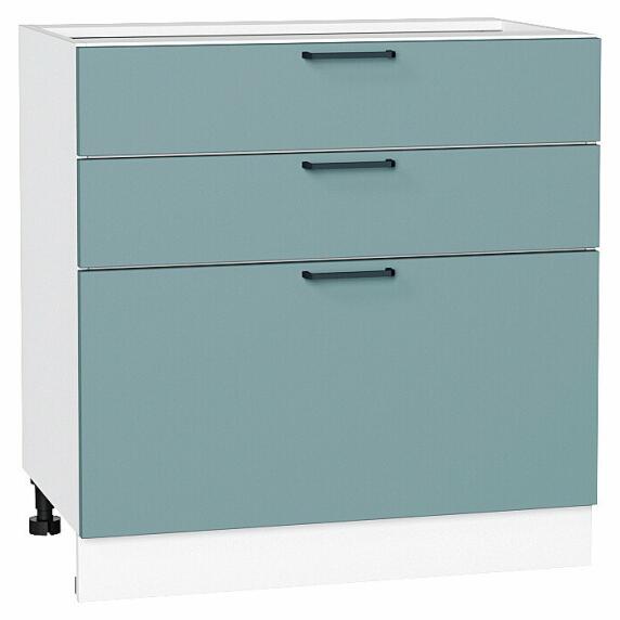 Шкаф нижний с 3-мя ящиками Флэт Grey-green In 2S/Белый 816*800*478