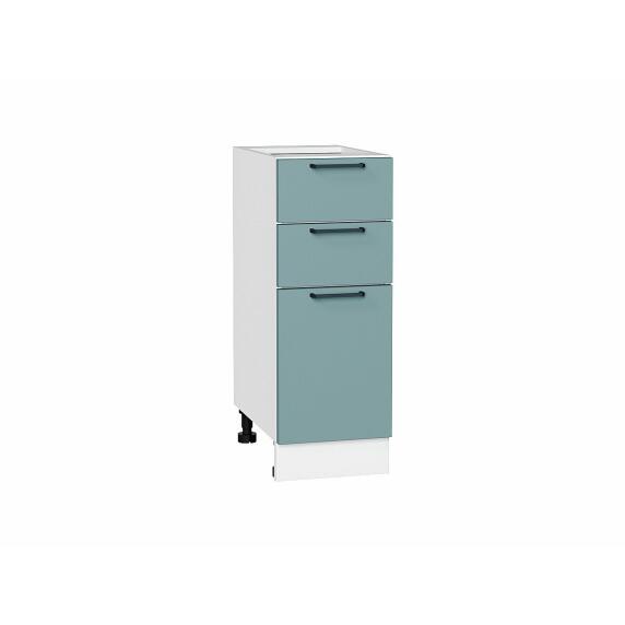 Шкаф нижний с 3-мя ящиками Флэт Grey-green In 2S/Белый 816*300*478