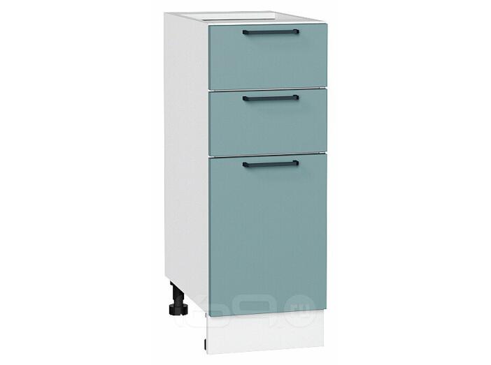 Шкаф нижний с 3-мя ящиками Флэт Grey-green In 2S/Белый 816*300*478