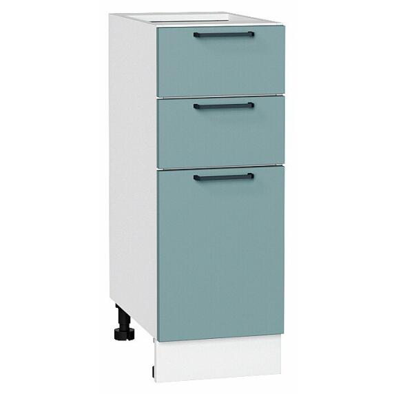 Шкаф нижний с 3-мя ящиками Флэт Grey-green In 2S/Белый 816*300*478