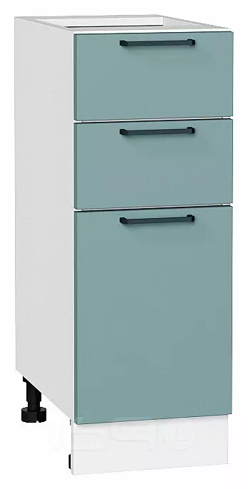 Шкаф нижний с 3-мя ящиками Флэт Grey-green In 2S/Белый 816*300*478